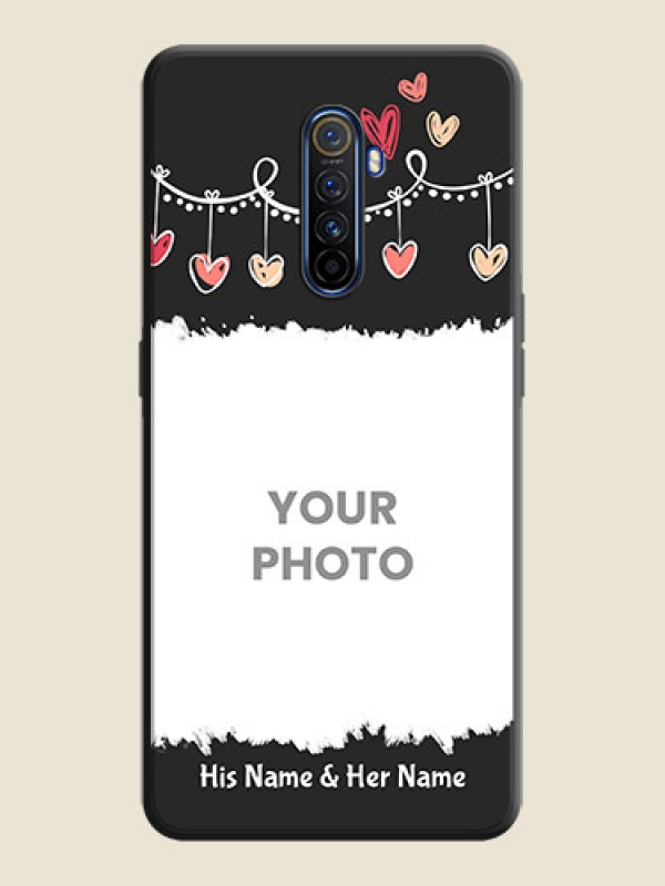 Custom Pink Love Hangings with Name on Space Black Custom Soft Matte Phone Cases - Realme X2 Pro - alternate view