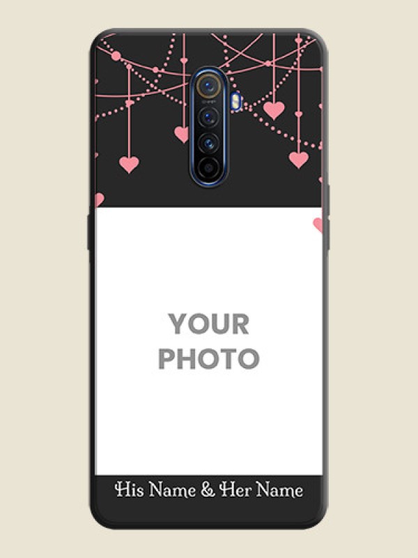 Custom Pink Love Hangings with Text on Space Black Custom Soft Matte Back Cover - Realme X2 Pro - alternate view