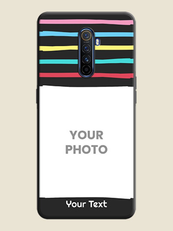 Custom Multicolor Lines with Image on Space Black Personalized Soft Matte Phone Covers - Realme X2 Pro - alternate view