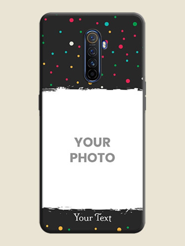 Custom Multicolor Dotted Pattern with Text on Space Black Custom Soft Matte Phone Back Cover - Realme X2 Pro - alternate view