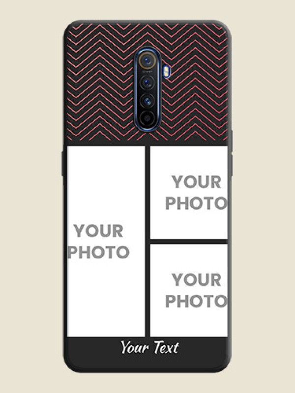 Custom Wave Pattern with 3 Image Holder on Space Black Custom Soft Matte Back Cover - Realme X2 Pro - alternate view