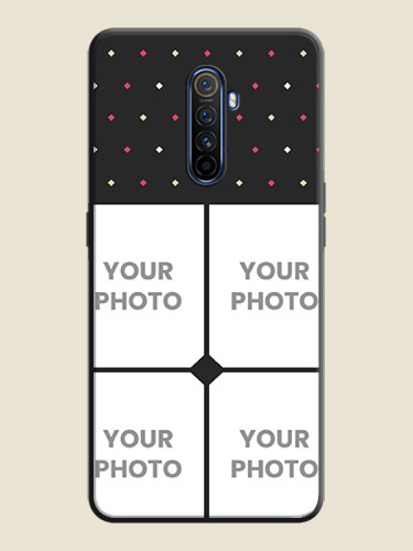 Custom Multicolor Dotted Pattern with 4 Image Holder on Space Black Custom Soft Matte Phone Cases - Realme X2 Pro - alternate view