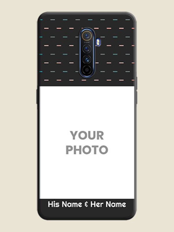 Custom Line Pattern Design with Text on Space Black Custom Soft Matte Phone Back Cover - Realme X2 Pro - alternate view