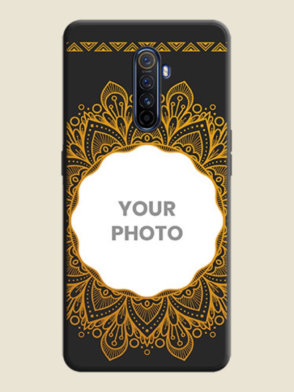 Custom Round Image with Floral Design - Photo on Space Black Soft Matte Mobile Cover - Realme X2 Pro - alternate view