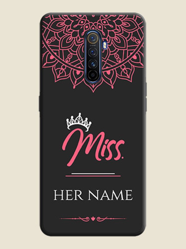 Custom Mrs Name with Floral Design on Space Black Personalized Soft Matte Phone Covers - Realme X2 Pro - alternate view