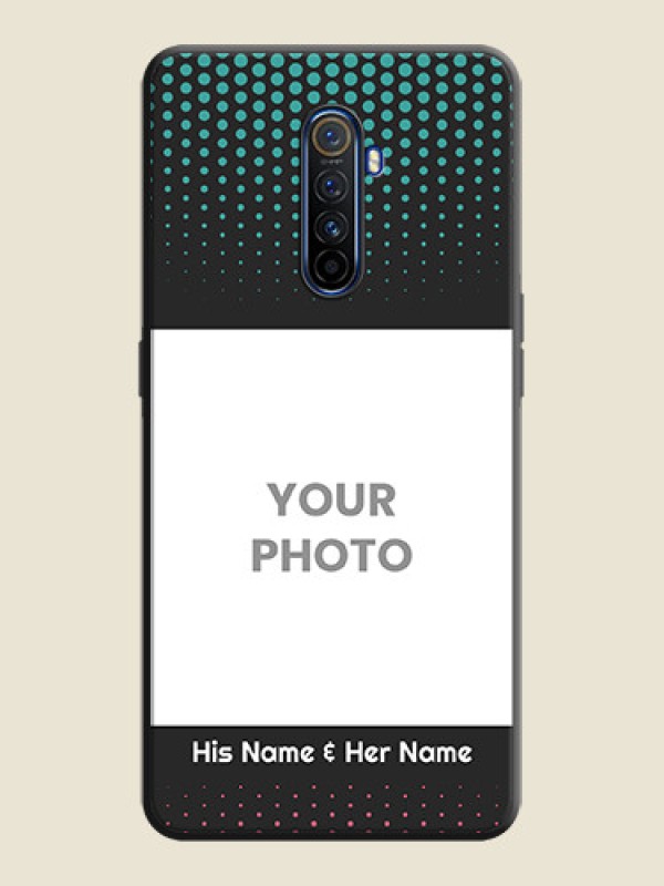 Custom Faded Dots with Grunge Photo Frame and Text on Space Black Custom Soft Matte Phone Cases - Realme X2 Pro - alternate view