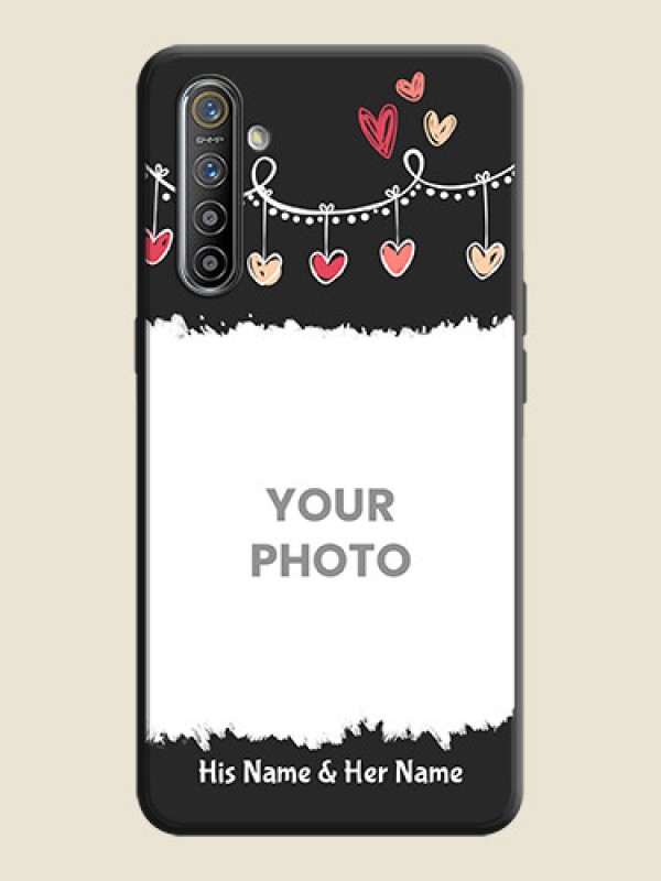 Custom Pink Love Hangings with Name on Space Black Custom Soft Matte Phone Cases - Realme X2 - alternate view