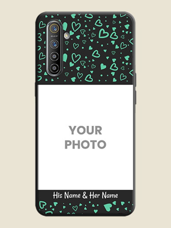 Custom Sea Green Indefinite Love Pattern - Photo on Space Black Soft Matte Mobile Cover - Realme X2 - alternate view