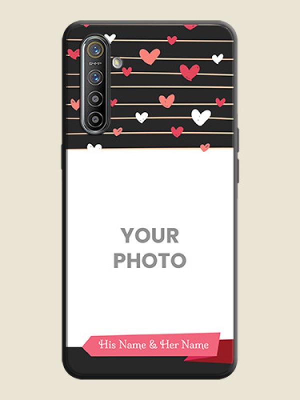 Custom Love Pattern with Name on Pink Ribbon  - Photo on Space Black Soft Matte Back Cover - Realme X2 - alternate view