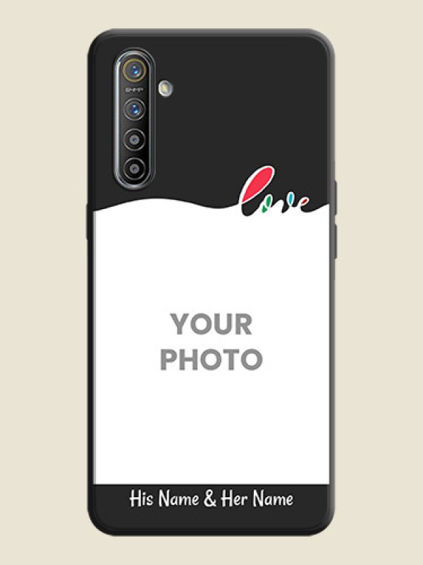 Custom Fall in Love Pattern with Picture - Photo on Space Black Soft Matte Mobile Case - Realme X2 - alternate view