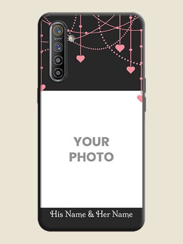 Custom Pink Love Hangings with Text on Space Black Custom Soft Matte Back Cover - Realme X2 - alternate view