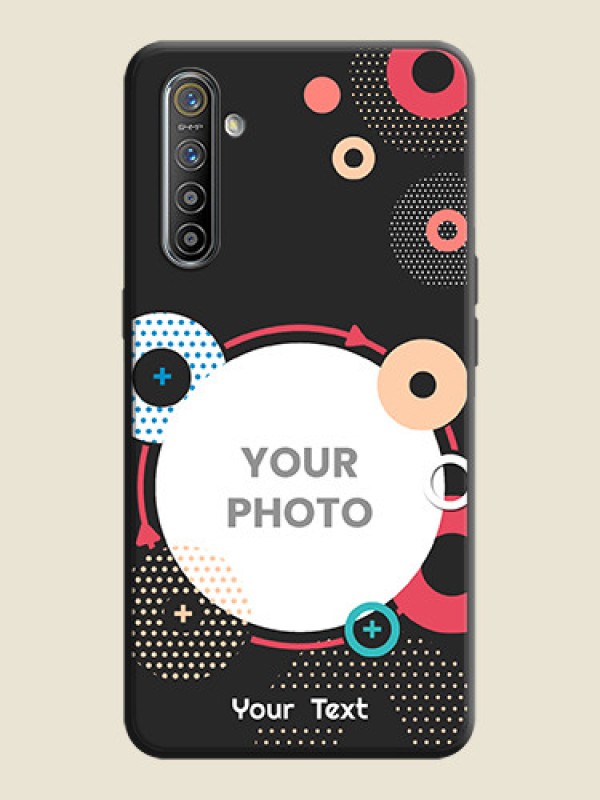 Custom Multicoloured Round Image on Personalised Space Black Soft Matte Cases - Realme X2 - alternate view