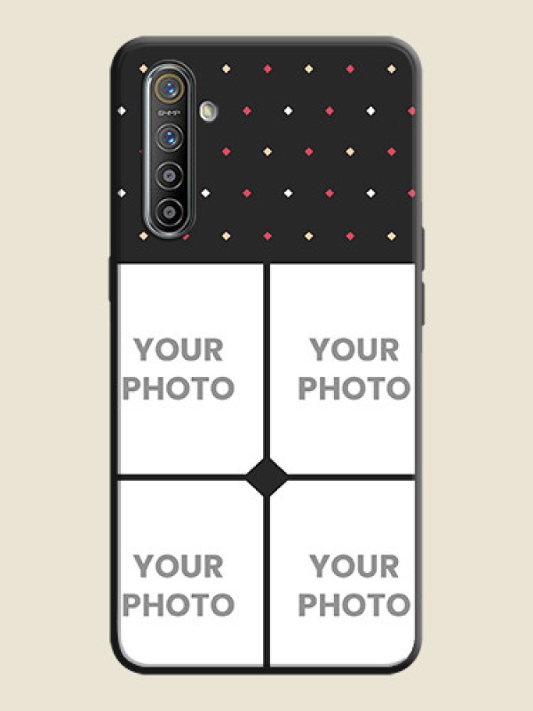 Custom Multicolor Dotted Pattern with 4 Image Holder on Space Black Custom Soft Matte Phone Cases - Realme X2 - alternate view