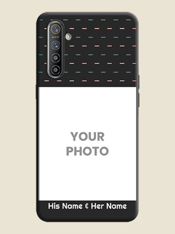 Custom Line Pattern Design with Text on Space Black Custom Soft Matte Phone Back Cover - Realme X2 - alternate view