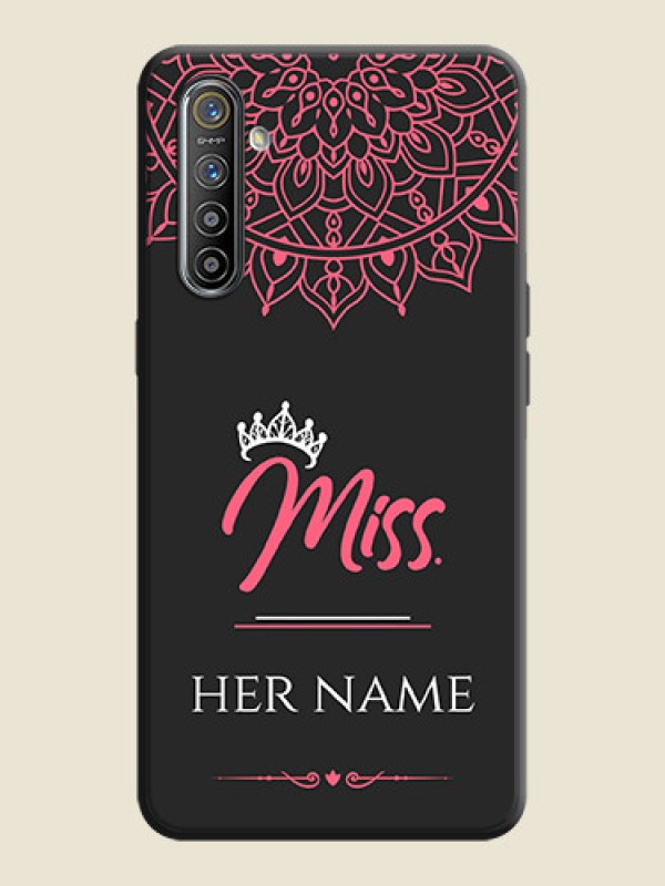 Custom Mrs Name with Floral Design on Space Black Personalized Soft Matte Phone Covers - Realme X2 - alternate view