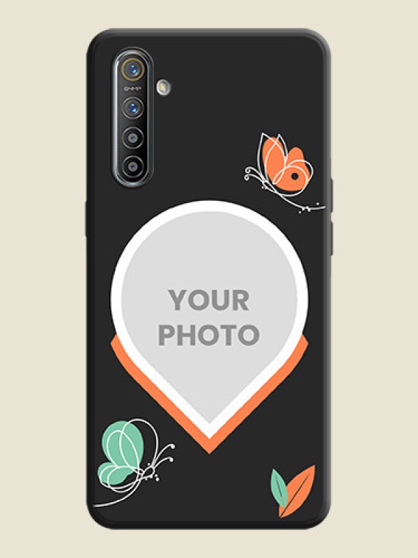 Custom Upload Pic With Simple Butterly Design On Space Black Personalized Soft Matte Phone Covers -Realme X2 - alternate view