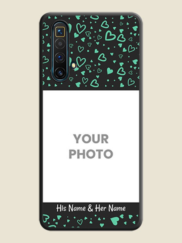 Custom Sea Green Indefinite Love Pattern on Photo on Space Black Soft Matte Mobile Cover - Realme X3 SuperZoom - alternate view