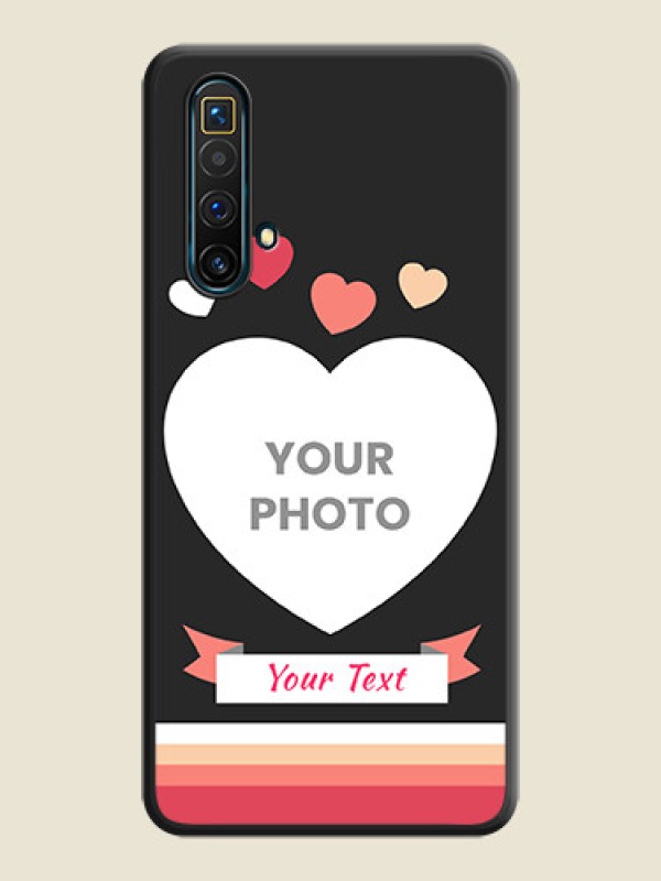 Custom Love Shaped Photo with Colorful Stripes on Personalised Space Black Soft Matte Cases - Realme X3 SuperZoom - alternate view