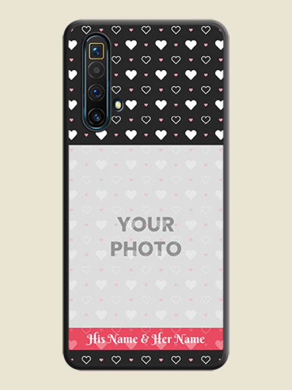 Custom White Color Love Symbols with Text Design on Photo on Space Black Soft Matte Phone Cover - Realme X3 SuperZoom - alternate view