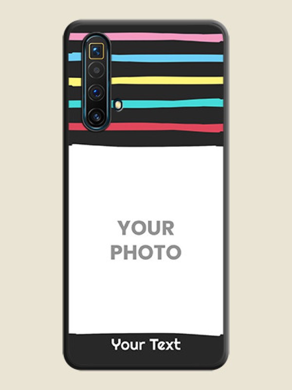 Custom Multicolor Lines with Image on Space Black Personalized Soft Matte Phone Covers - Realme X3 SuperZoom - alternate view