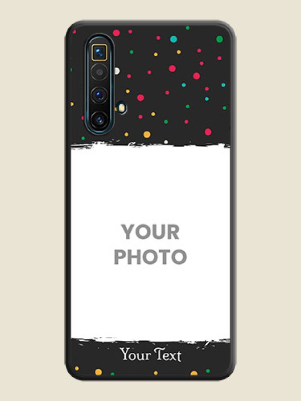 Custom Multicolor Dotted Pattern with Text on Space Black Custom Soft Matte Phone Back Cover - Realme X3 SuperZoom - alternate view