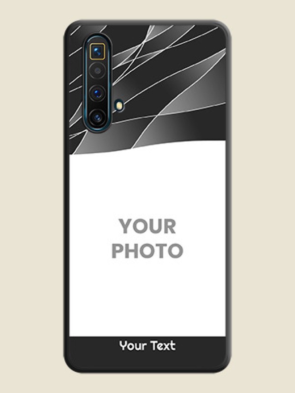 Custom Mixed Wave Lines on Photo on Space Black Soft Matte Mobile Cover - Realme X3 SuperZoom - alternate view