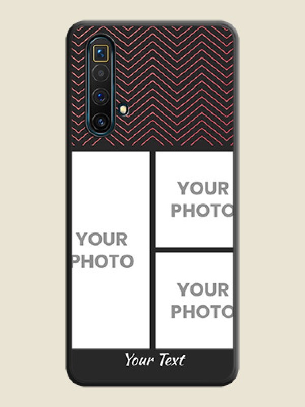 Custom Wave Pattern with 3 Image Holder on Space Black Custom Soft Matte Back Cover - Realme X3 SuperZoom - alternate view