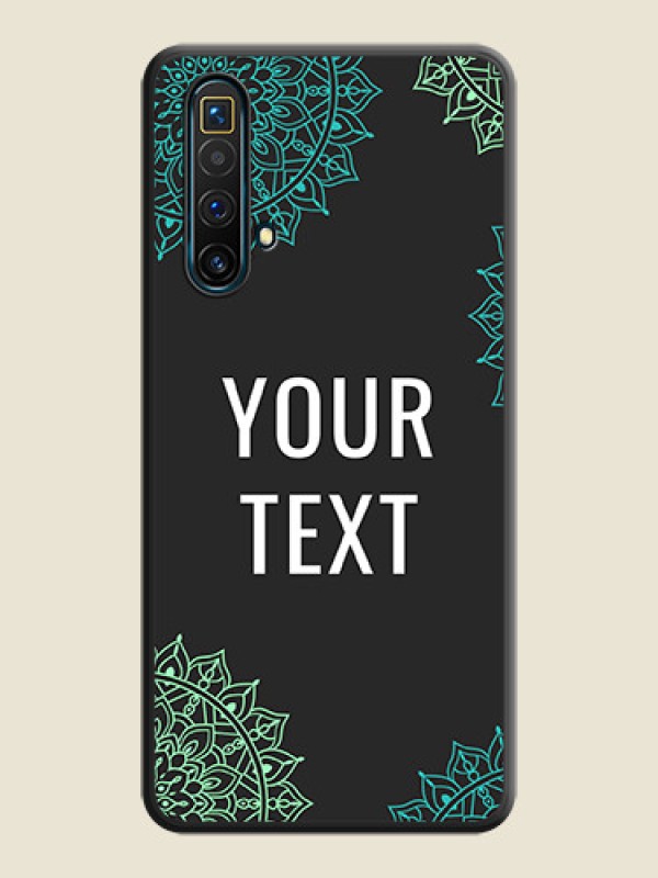 Custom Your Name with Floral Design on Space Black Custom Soft Matte Back Cover - Realme X3 SuperZoom - alternate view