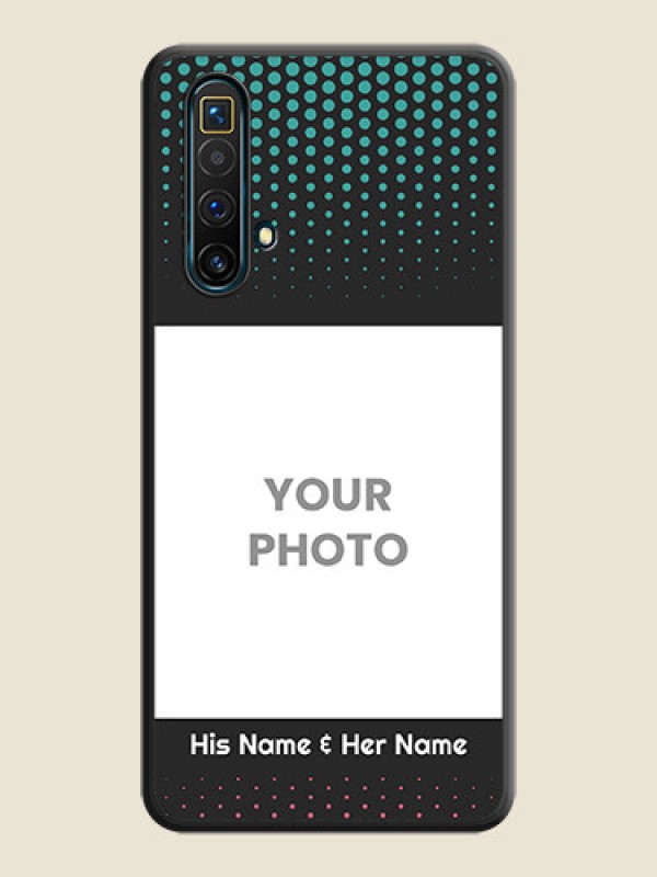 Custom Faded Dots with Grunge Photo Frame and Text on Space Black Custom Soft Matte Phone Cases - Realme X3 SuperZoom - alternate view