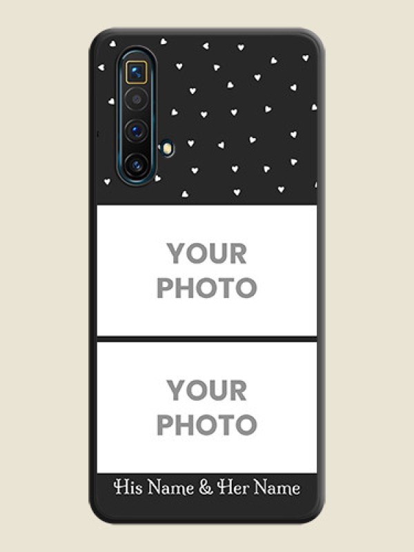 Custom Miniature Love Symbols with Name on Space Black Custom Soft Matte Back Cover - Realme X3 - alternate view