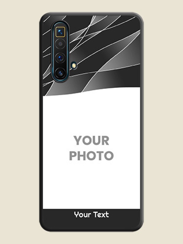 Custom Mixed Wave Lines on Photo on Space Black Soft Matte Mobile Cover - Realme X3 - alternate view