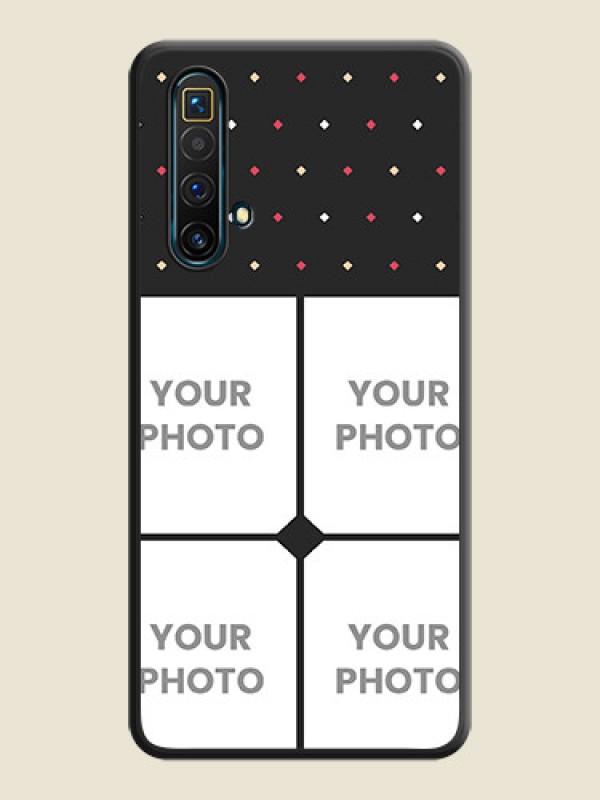 Custom Multicolor Dotted Pattern with 4 Image Holder on Space Black Custom Soft Matte Phone Cases - Realme X3 - alternate view