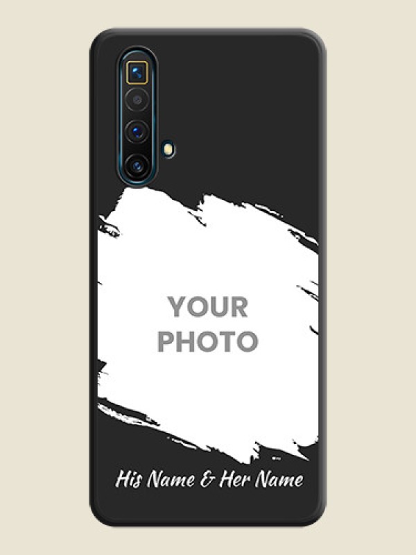 Custom Grunge Brush Strokes on Photo on Space Black Soft Matte Back Cover - Realme X3 - alternate view