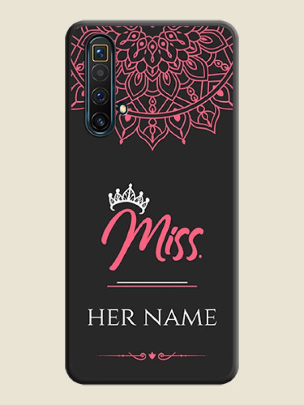 Custom Mrs Name with Floral Design on Space Black Personalized Soft Matte Phone Covers - Realme X3 - alternate view
