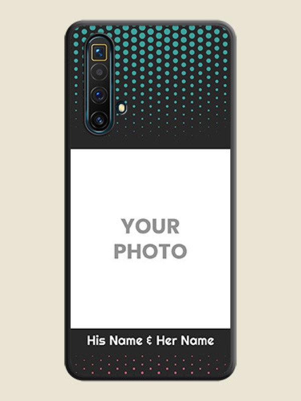 Custom Faded Dots with Grunge Photo Frame and Text on Space Black Custom Soft Matte Phone Cases - Realme X3 - alternate view