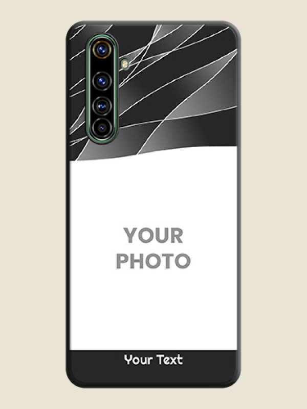Custom Mixed Wave Lines - Photo on Space Black Soft Matte Mobile Cover - Realme X50 Pro 5G - alternate view