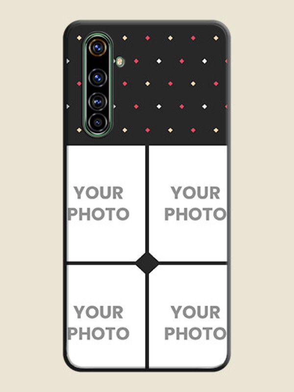 Custom Multicolor Dotted Pattern with 4 Image Holder on Space Black Custom Soft Matte Phone Cases - Realme X50 Pro 5G - alternate view