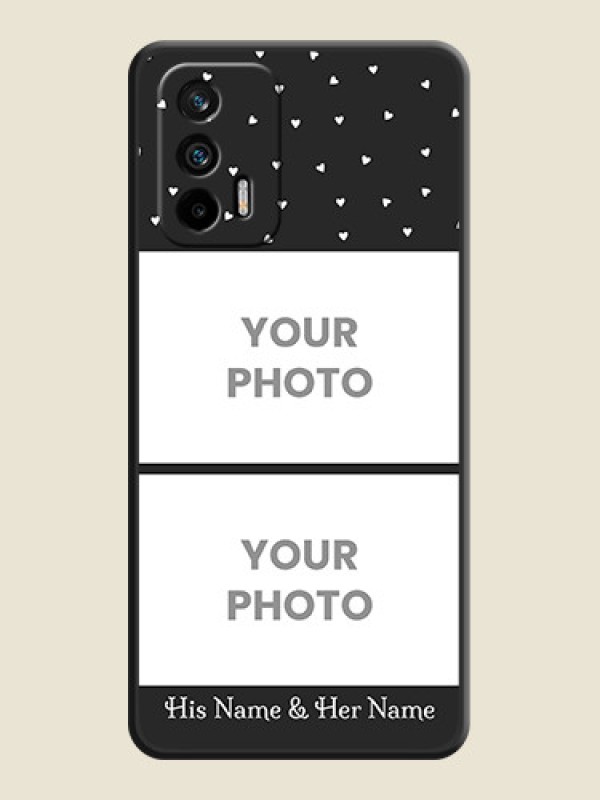 Custom Miniature Love Symbols with Name on Space Black Custom Soft Matte Back Cover - Realme X7 Max 5G - alternate view