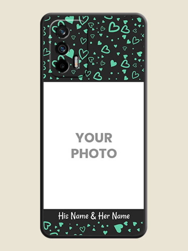 Custom Sea Green Indefinite Love Pattern on Photo on Space Black Soft Matte Mobile Cover - Realme X7 Max 5G - alternate view