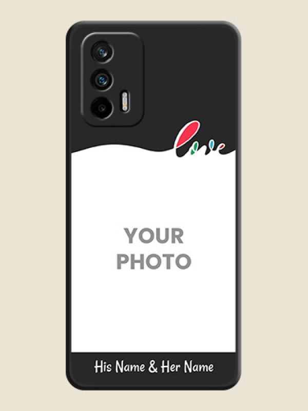 Custom Fall in Love Pattern with Picture on Photo on Space Black Soft Matte Mobile Case - Realme X7 Max 5G - alternate view