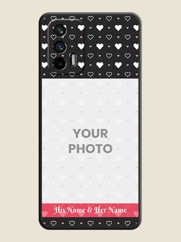 Custom White Color Love Symbols with Text Design on Photo on Space Black Soft Matte Phone Cover - Realme X7 Max 5G - alternate view