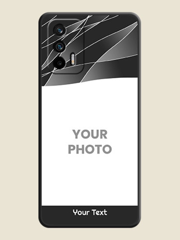 Custom Mixed Wave Lines on Photo on Space Black Soft Matte Mobile Cover - Realme X7 Max 5G - alternate view