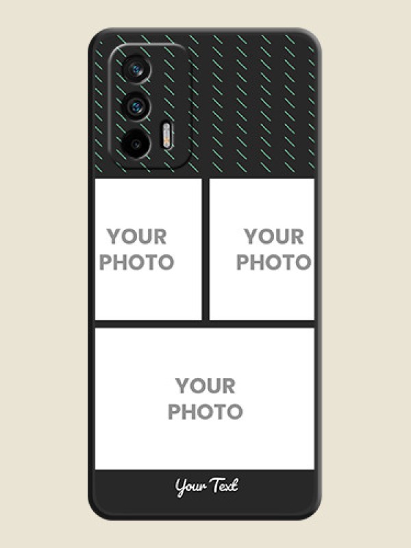 Custom Cross Dotted Pattern with 2 Image Holder  on Personalised Space Black Soft Matte Cases - Realme X7 Max 5G - alternate view