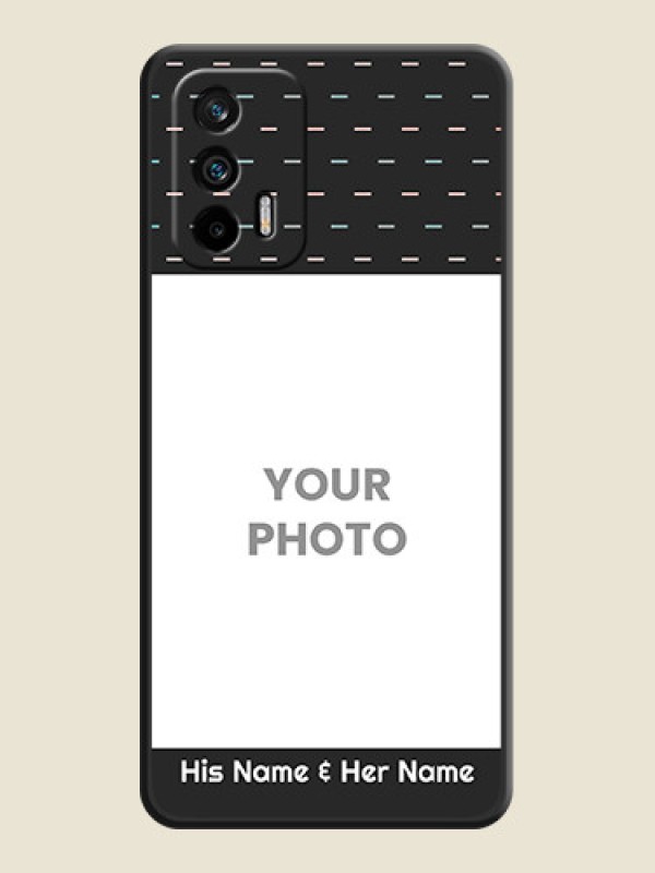 Custom Line Pattern Design with Text on Space Black Custom Soft Matte Phone Back Cover - Realme X7 Max 5G - alternate view