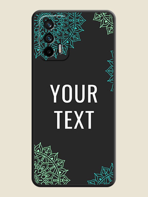 Custom Your Name with Floral Design on Space Black Custom Soft Matte Back Cover - Realme X7 Max 5G - alternate view
