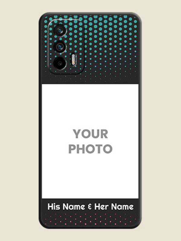 Custom Faded Dots with Grunge Photo Frame and Text on Space Black Custom Soft Matte Phone Cases - Realme X7 Max 5G - alternate view