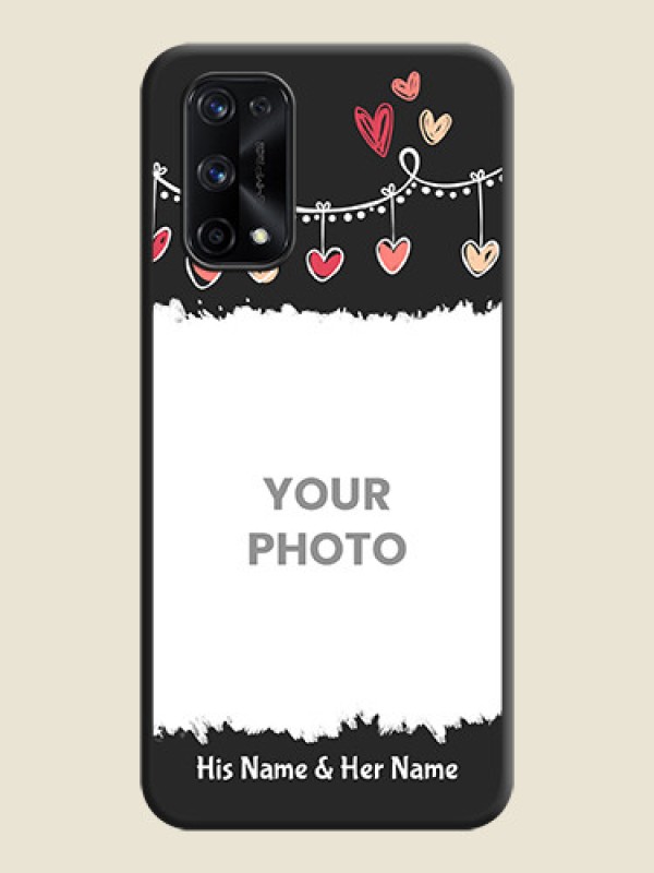 Custom Pink Love Hangings with Name on Space Black Custom Soft Matte Phone Cases - Realme X7 Pro - alternate view