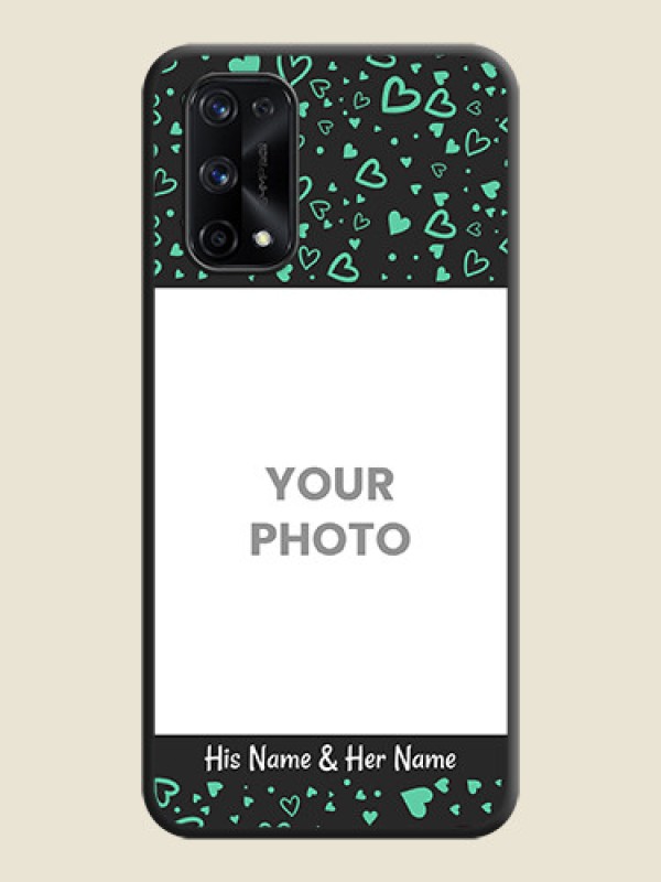 Custom Sea Green Indefinite Love Pattern on Photo on Space Black Soft Matte Mobile Cover - Realme X7 Pro - alternate view