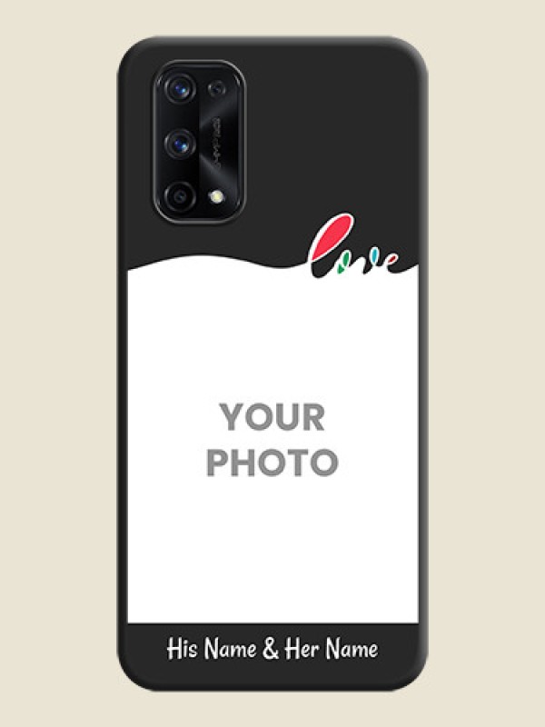 Custom Fall in Love Pattern with Picture on Photo on Space Black Soft Matte Mobile Case - Realme X7 Pro - alternate view