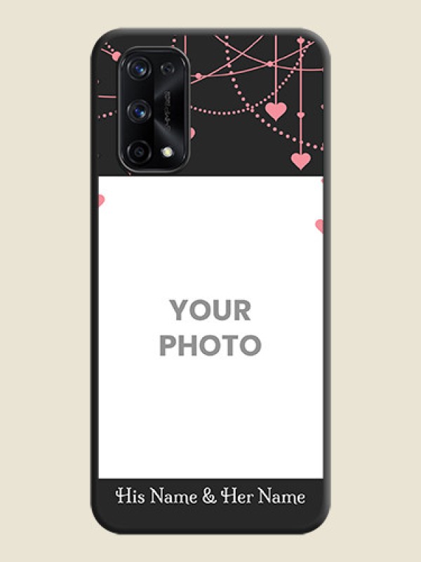 Custom Pink Love Hangings with Text on Space Black Custom Soft Matte Back Cover - Realme X7 Pro - alternate view